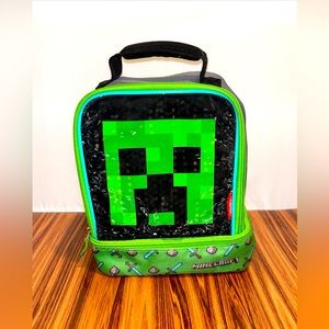 Minecraft Creeper Face THERMOS Dual Insulated School Kids Lunch Box (RARE)